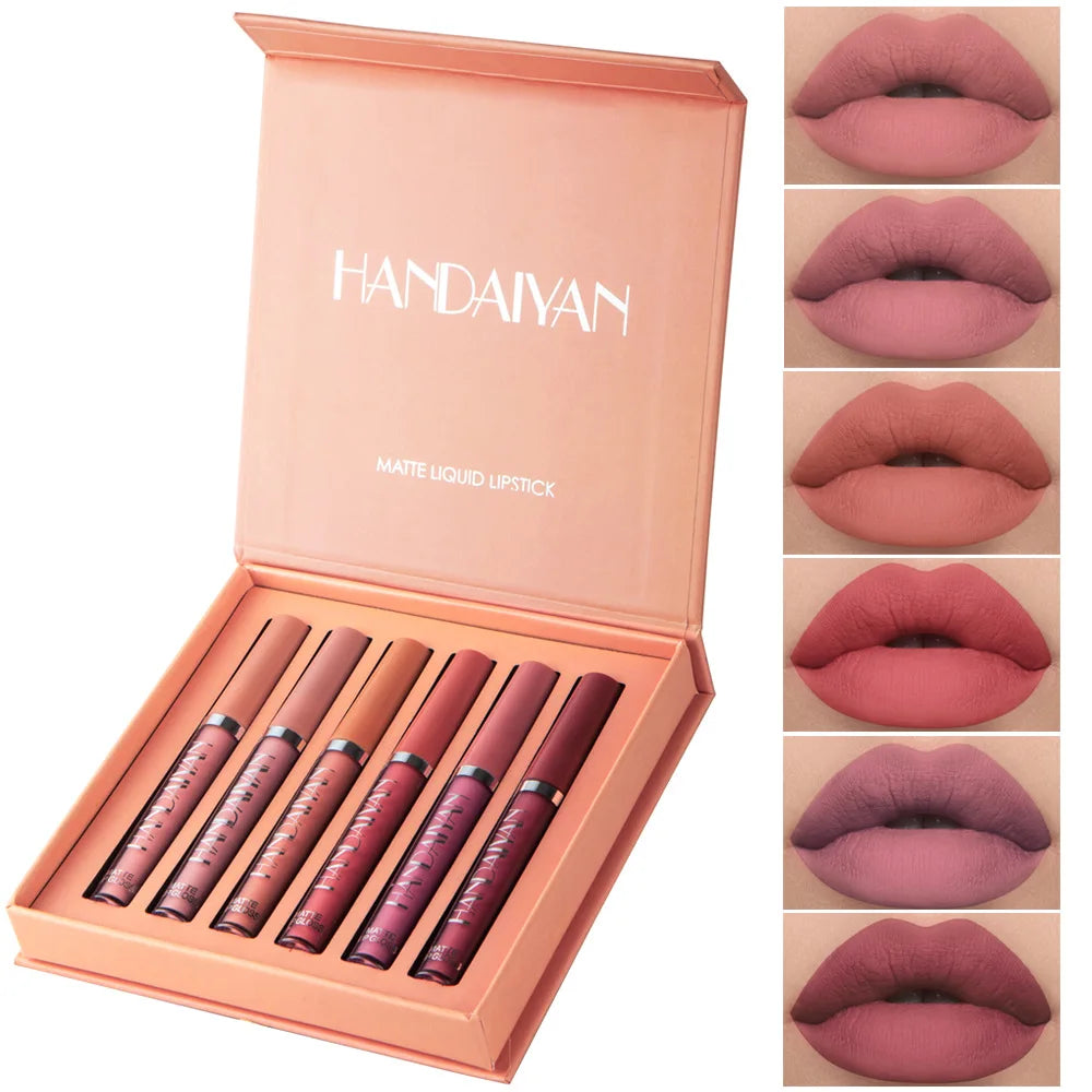 6-Piece Matte Waterproof Lip Gloss Set